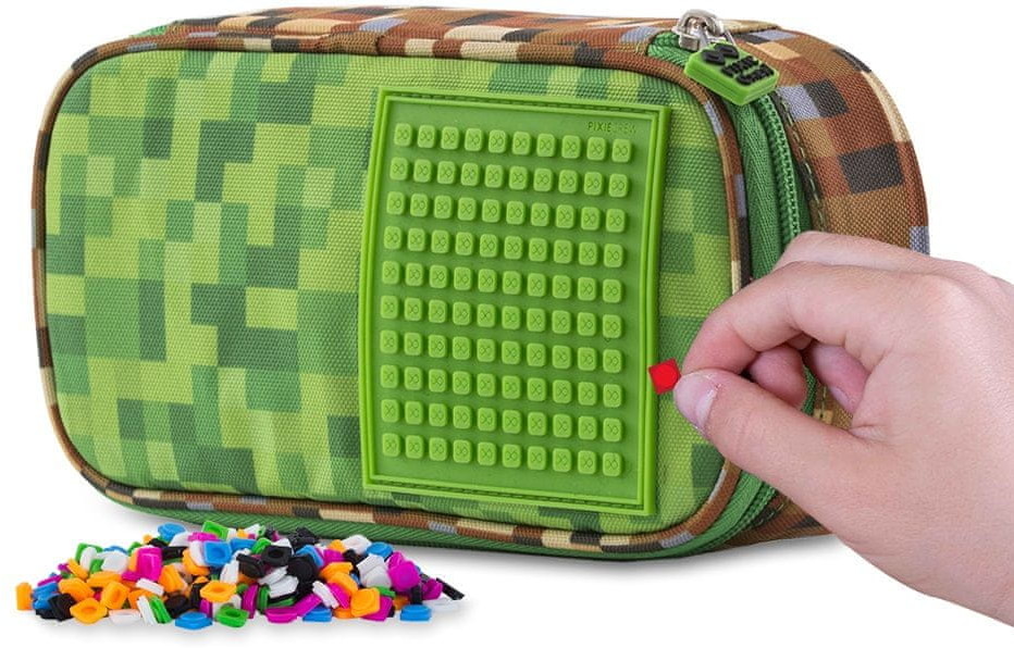 Pixe Crew piórnik szkolny Minecraft zielono brązowy # z wartością produktów powyżej 89zł!