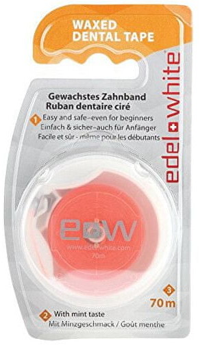 edel+white Woskowany taśma dentystyczna 70 m