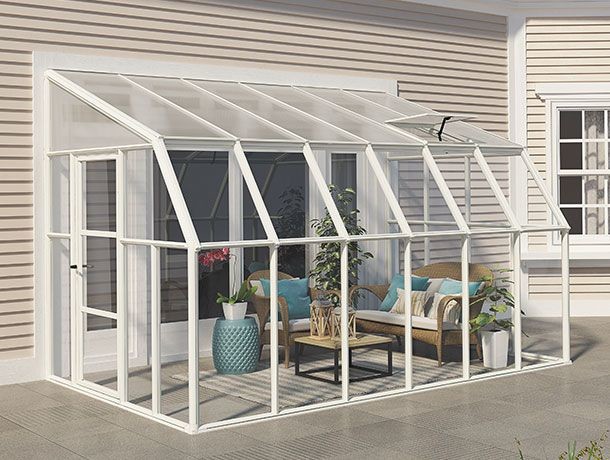 Palram Szklana konstrukcja na taras Sun Room Palram 2,58 x 3,84 m biała PAL702116_2x702120_702118