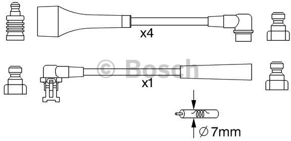 BOSCH Komplet przewodów zapłonowych 0 986 357 254
