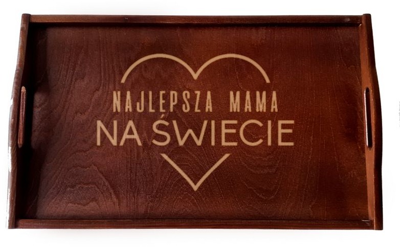 Najlepsza mama na świecie - drewniana taca śniadaniowa z grawerem