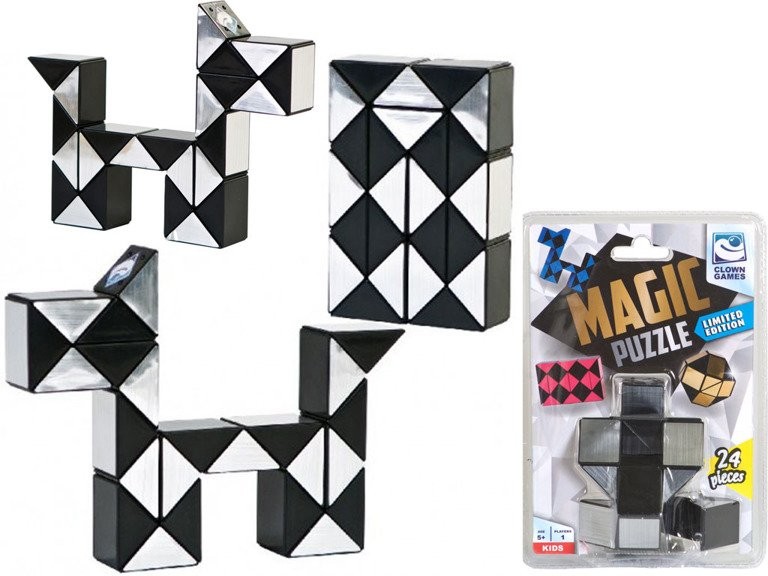 Clown Games MAGIC PUZZLE UKŁADANKA 3D WĄŻ SNAKE 24EL - SREBRNE 0896036 $