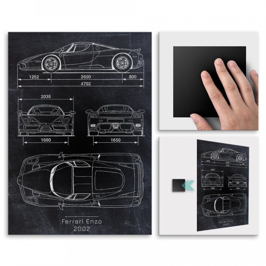 Pix4home Plakat metalowy Ferrari Enzo Projekt Blackboard L POS-L-03015