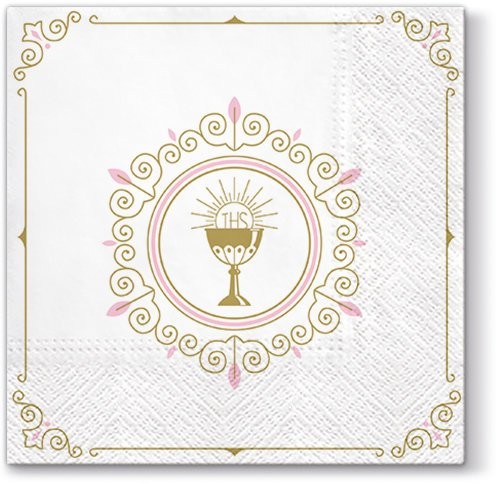 Serwetki First Communion light pink SDL064804 I Komunia św