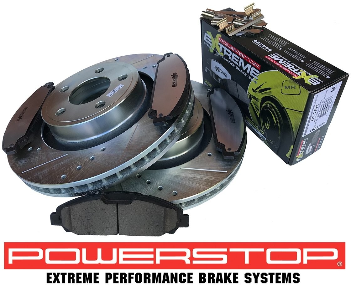 POWERSTOP Przednie klocki Z26 + WIERCONE tarcze hamulcowe 320mm POWERSTOP Ford Mustang 2015 AR85158XPR+Z26-1791