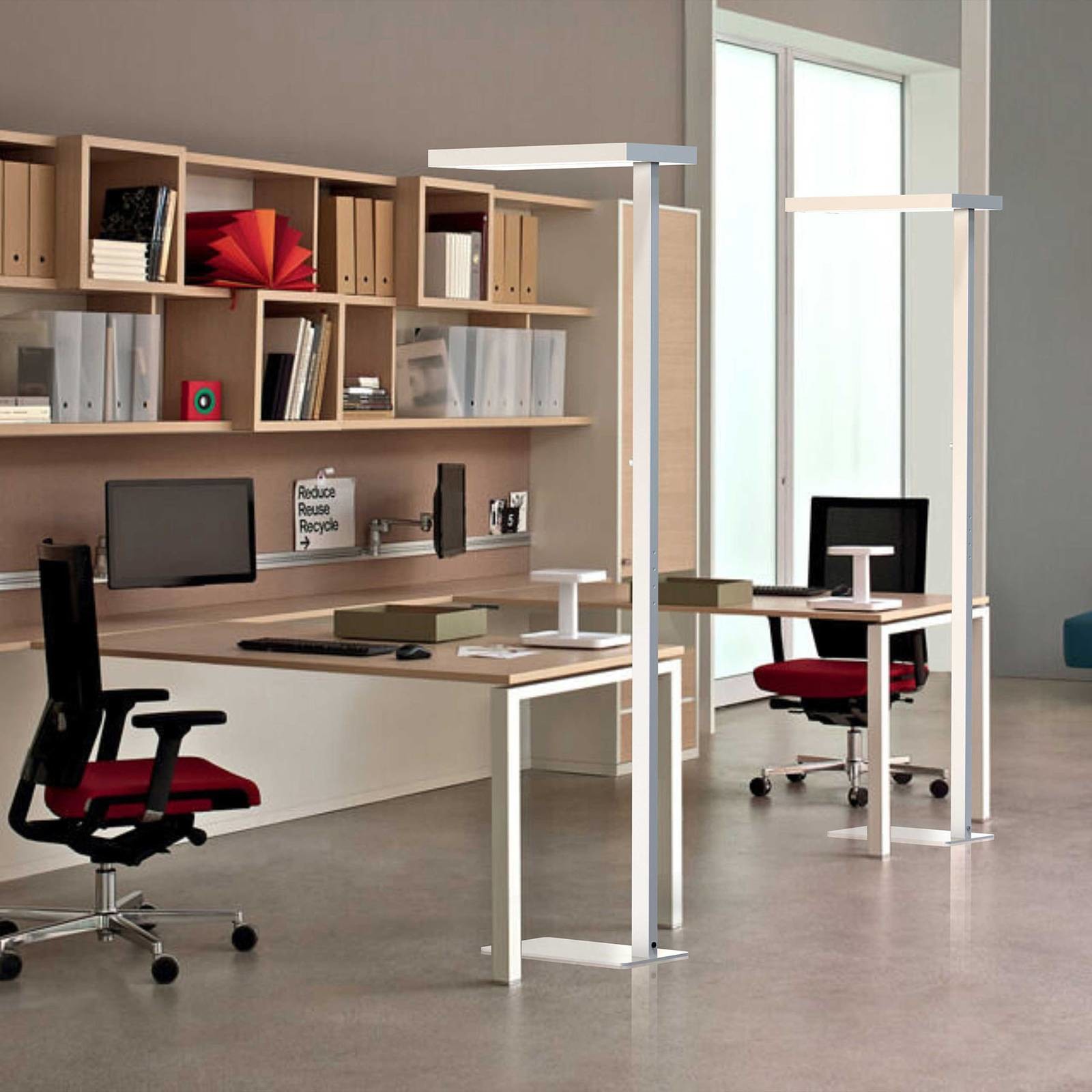 G & L HANDELS GMBH Lampa stojąca LED Office up/down 4 000 K srebrna