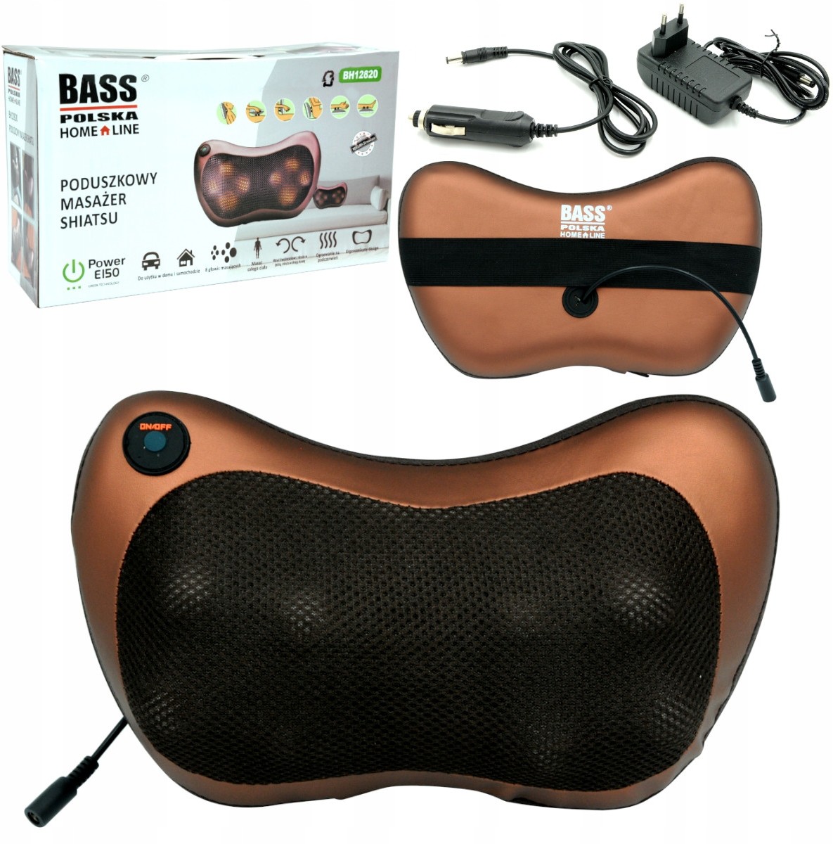 Shiatsu Bass Masażer Karku Szyi Ciała Pleców 3D