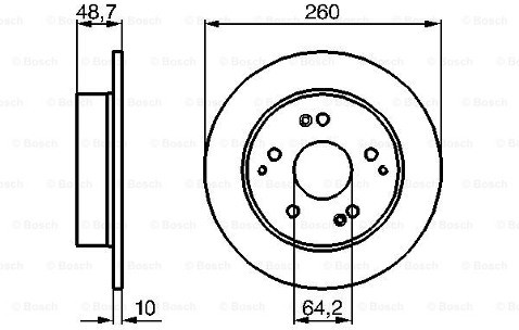 BOSCH Tarcza hamulcowa tylna, 0 986 479 225  0986479225
