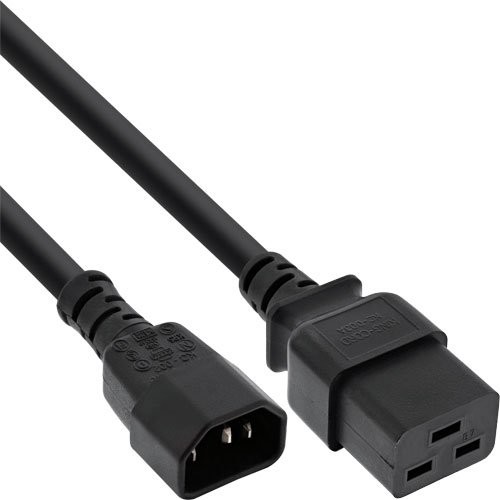 InLine 16659 °F adapter sieciowy, dedykowaną 60320 °C14 IEC C19, 3 X 1,5 MM, Maximum 10 A, 1 m Czarny 16659F