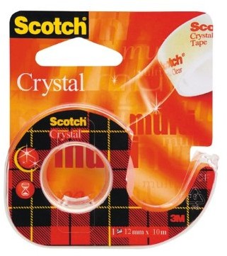 Scotch 600h1210 Crystal rolki taśmy klejącej 12 odwijarka ręczna w jednorazowy (12 MM X 10 m) 600H1210