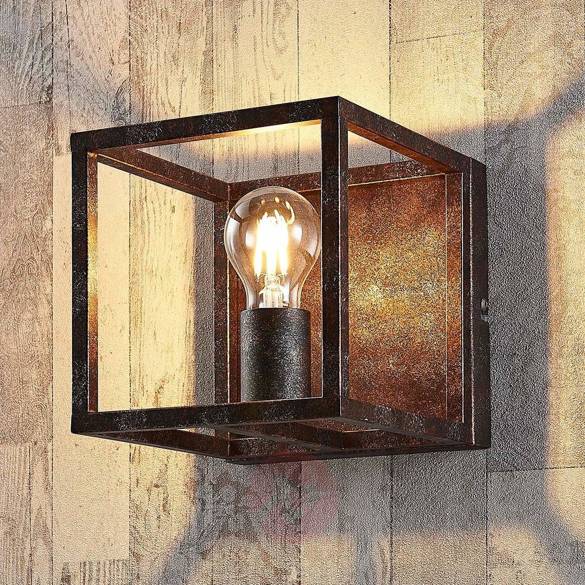 Lampenwelt com Rdzawa lampa ścienna Emin z metalu