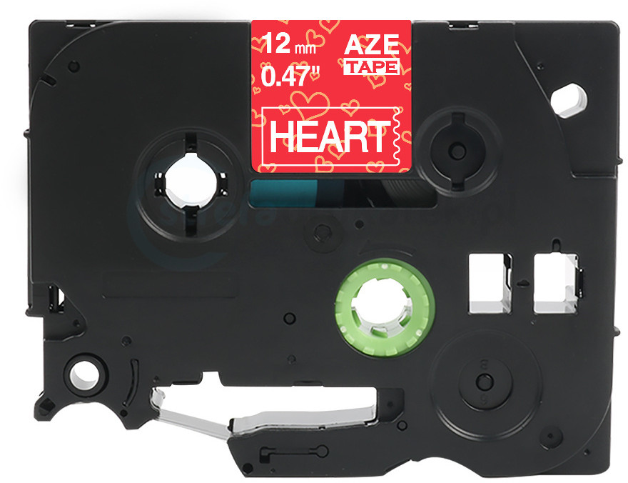 Brother strefadrukarek.pl Taśma TZe-MPVC35 12mm x 4m ozdobna czerwone serca biały nadruk - zamiennik| OSZCZĘDZAJ DO 80% - ZADZWOŃ! 730811399 PROMOCJA! TZE-MPVC35