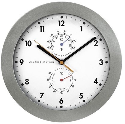 Hama Hama PG-300 - clock - quartz - wall mountable - 30 cm - white - frame: silver 00186344