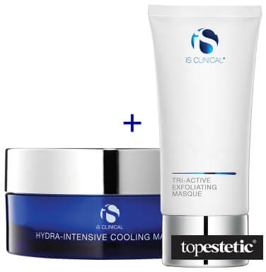 iS Clinical Zabieg Smooth & Soothe Facial ZESTAW Profesjonalna maska żelowa do użytku domowego 120 g + Maseczka eksfoliująca 120 g