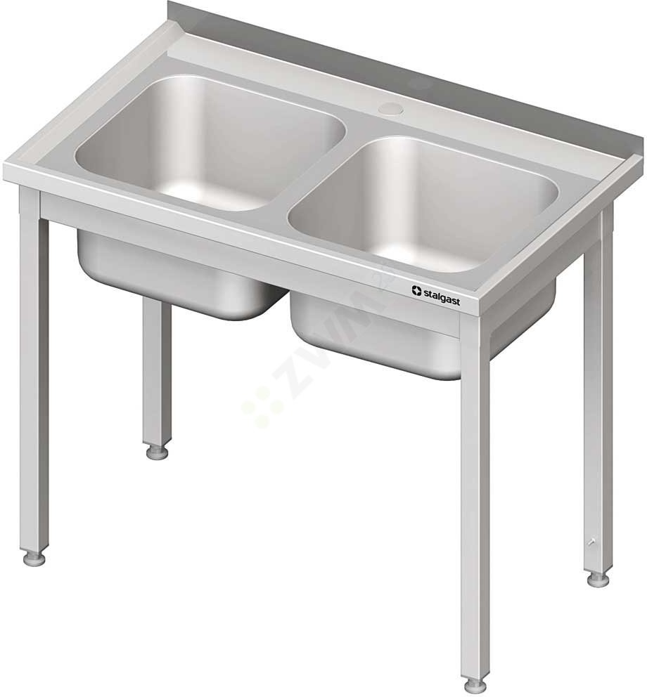 Stalgast stół ze zlewem 2-kom.,bez półki 1000x600x850 mm skręcany 980766100