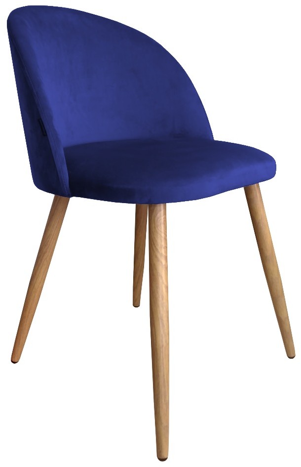 Atos Krzesło CLAUDINE 2 VELVET granatowe/dąb w stylu glamour COLIN-DAB-MG16