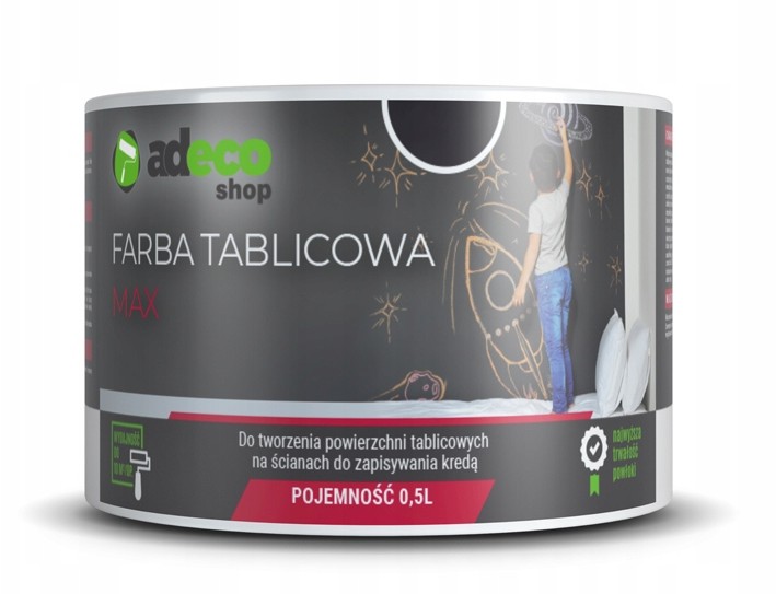 Farba tablicowa czarna Max op. 0,5L na 5 m