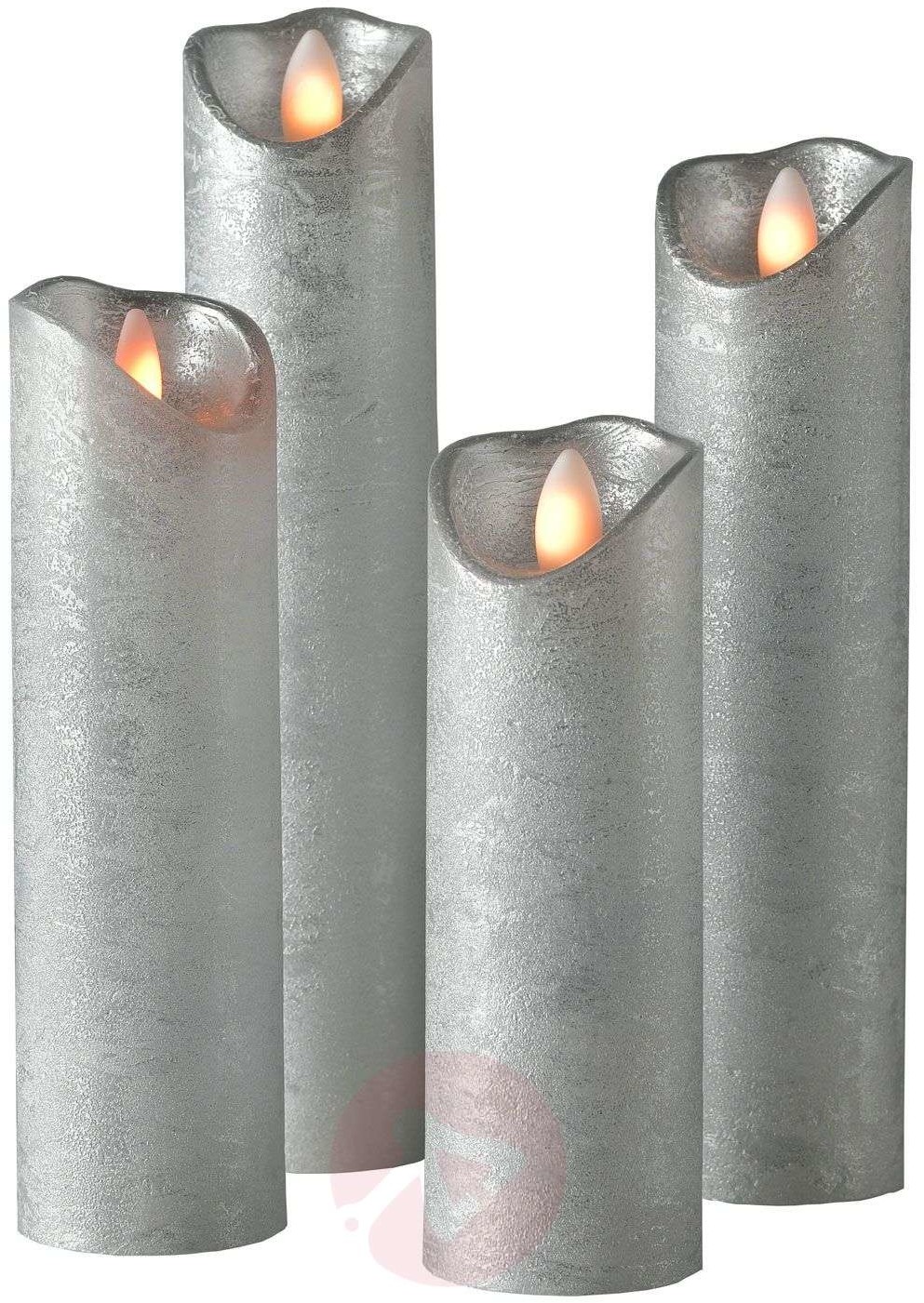 Sompex Świeca słupkowa LED Shine, 4 szt. 5 cm srebrna