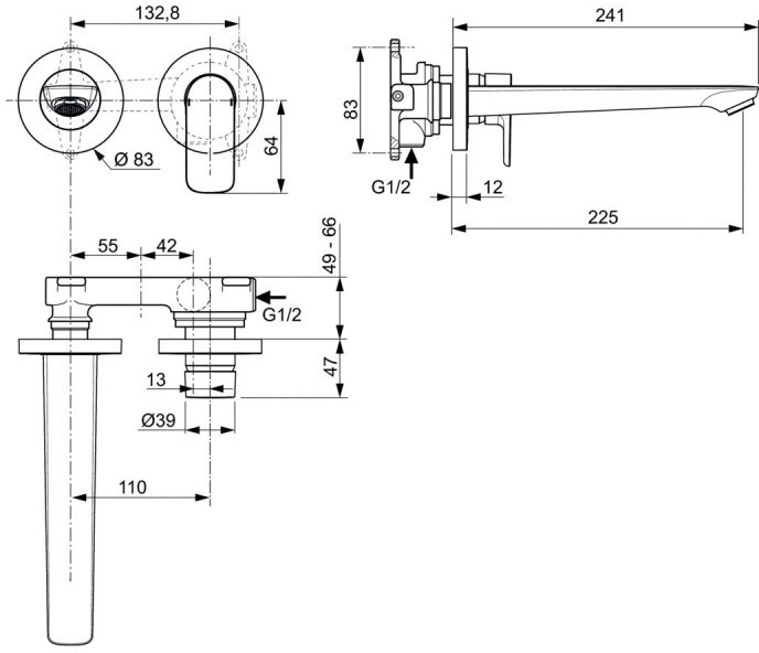 Ideal Standard Connect Air Bateria umywalkowa podtynkowa szary magnetyczny połysk A7009A5