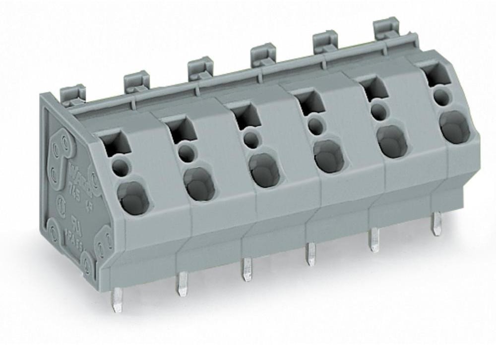 Wago Zacisk sprężynowy 4.00 mm Ilość PIN 6 745-206 Kolor szary 40 szt 745-206