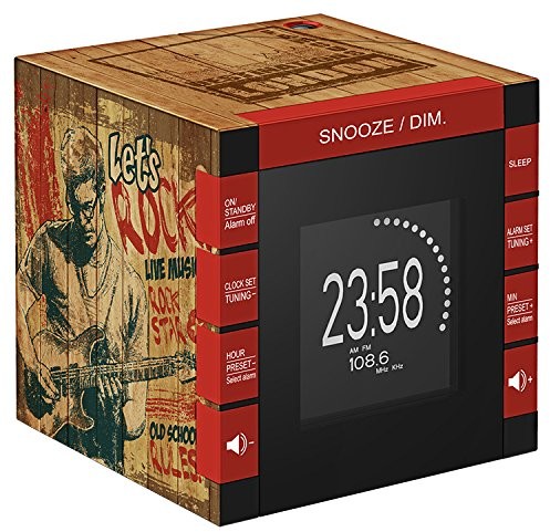 BigBen Bigben Interactive budzik z projektorem, radio, cyfrowy zegar, FM, PLL, 87,5 do 108 MHz, wyświetlacz LCD, 120 MM RR70PROCKWOOD