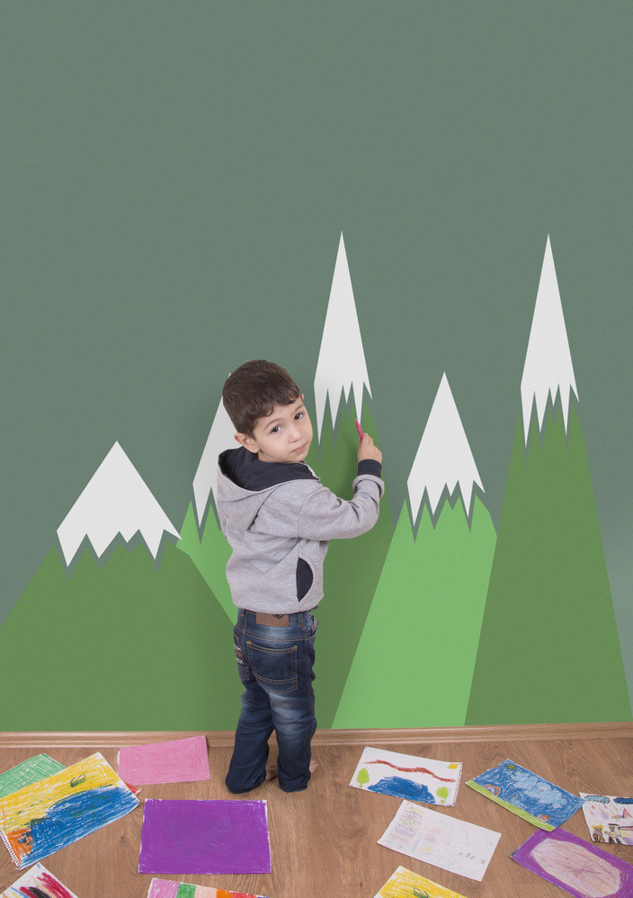 Coloray.pl Naklejki na ścianę Zielone Góry BubbleFree