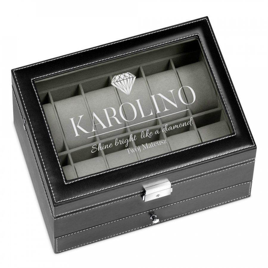 Murrano Szkatułka na Zegarki i Biżuterię GRAWER Shine Bright SZKT-ZG-BIZ-017