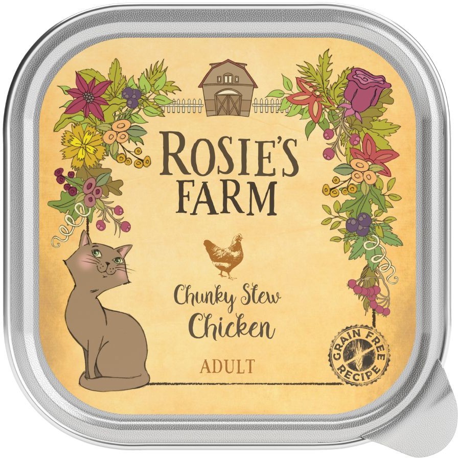 Rosie's Farm 25 + 7 gratis! Rosie's Farm, 32 x 100 g - Łosoś i kurczak z krewetkami
