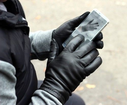Ciepłe rękawiczki skórzane do ekranów dotykowych - rękawiczki touch screen MZ-MD1-TS