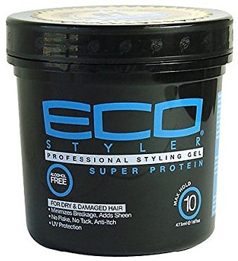 Black ECO Styler Styling Gel 473 ML Jar (Super Protein Styling produkty; Gels) ECO27