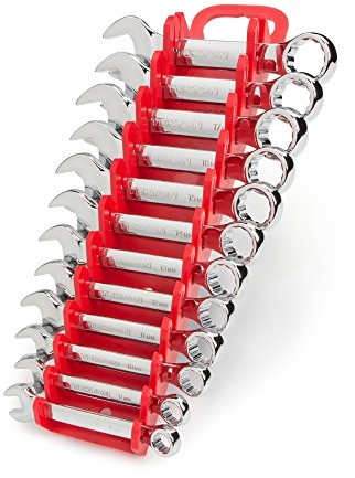 TEKTON tekton wrn01170 zestaw kluczy płasko-oczkowych (krótki) 12-częściowy (8  19 MM) z listwą z przenośnych przechowywanie, metryczny