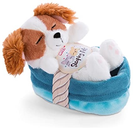 Nici Przytulanka Pies w Koszyku 12 cm Sleeping Pets Przytulanki Cocker Spaniele dla Dziewczynek, Chłopców i Niemowląt Puszyste Pluszaki do Zabawy, Zbierania i Przytulania Przytulny Pluszak 47890