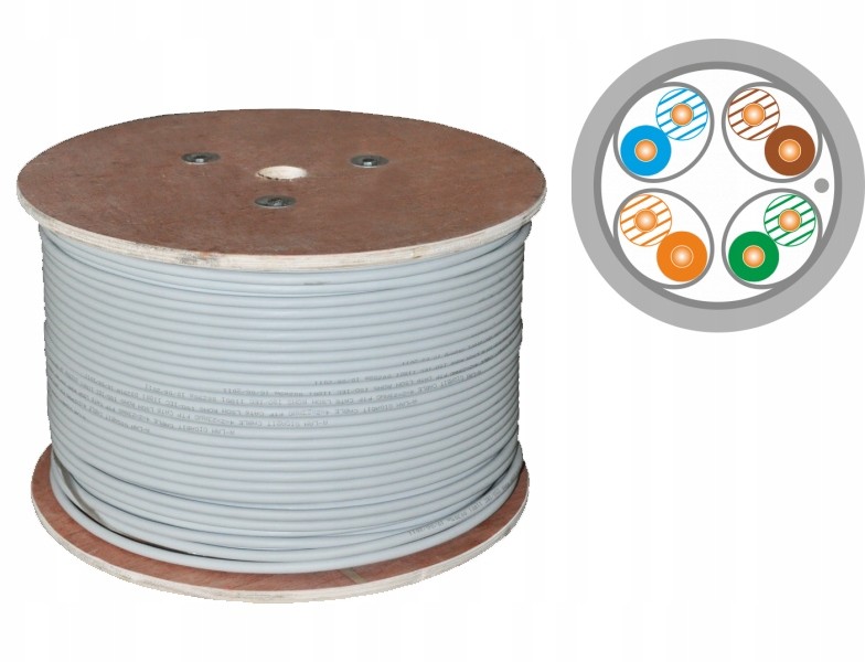 ALANTEC Kabel lan skrętka drut F/ftp kat.6A 1m