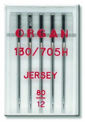 Organ Igły do maszyn półpłaskie Jersey grubość 80 5205080
