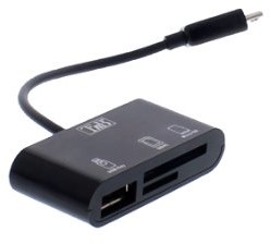 T'nB crusb1 port USB z czytnikiem kart SD, do urządzeń ze złączem micro-USB z systemem Android CRUSB1