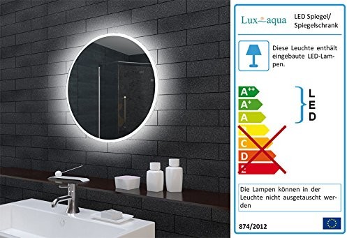 CM Lux-aqua MLE6602 okrągłe lustro łazienkowe z oświetleniem LED, 60 MLE6602