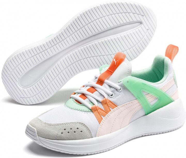 Puma tenisówki damskie Nuage Run Cage 40 biały/zielony