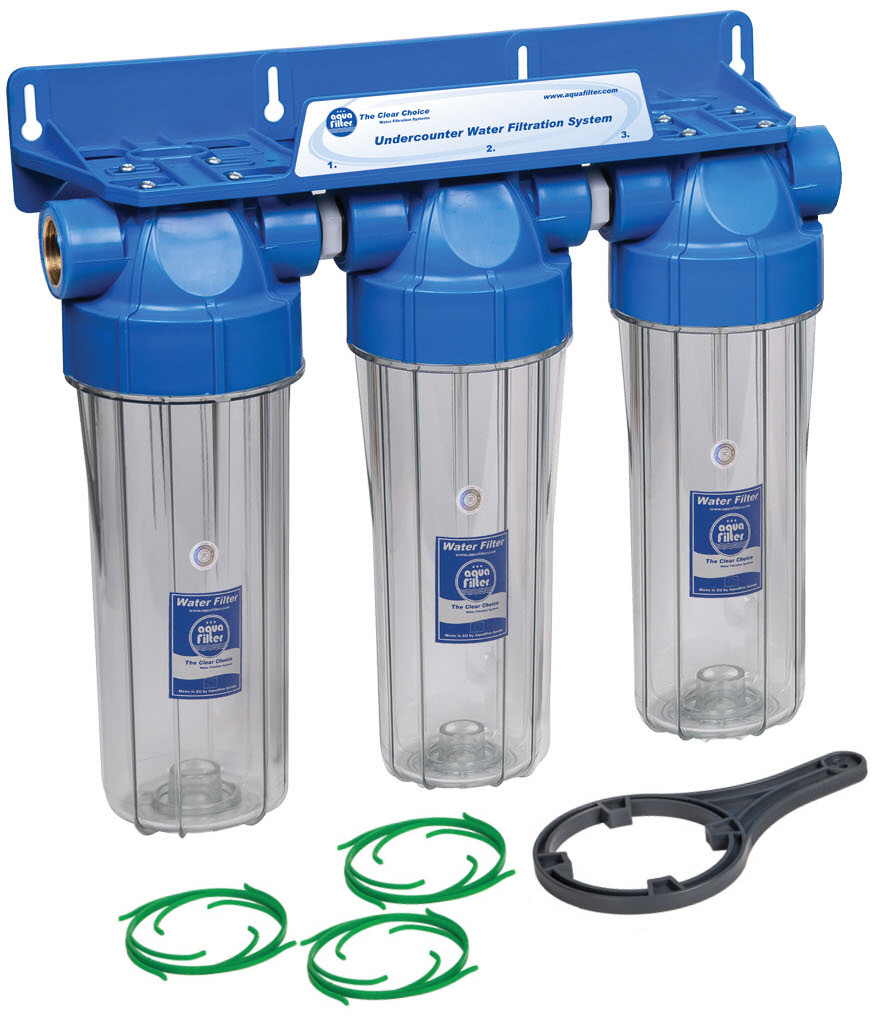 Potrójny zestaw filtrów narurowych 1/2'' zmiękcza.