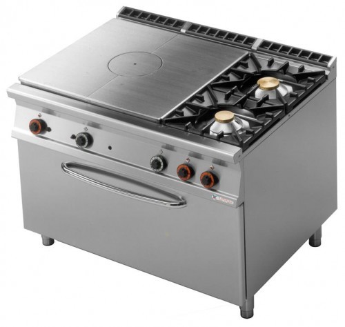 RM Gastro Kuchnia żeliwna z piekarnikiem elektrycznym 3x GN 1/1 TPF2 - 912 GE