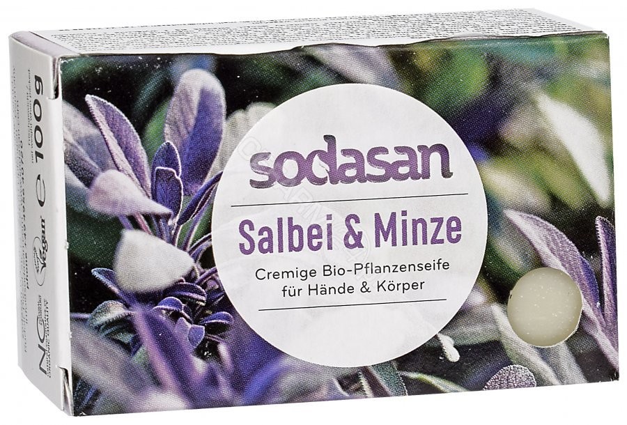 Sodasan ekologiczne mydło w kostce Szałwia i Mięta 100g