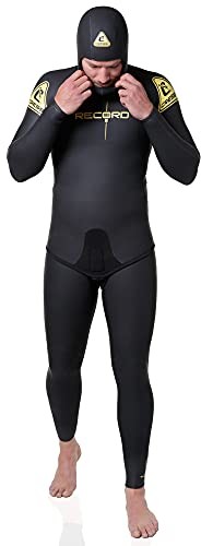 Cressi Cressi Men's Vintage Record Lim. Ed. Man 3 Pieces Wetsuit 5mm Trzyczęściowy kombinezon (kurtka/kaptur/spodnie) z neoprenu o grubości 5 mm, do nurkowania swobodnego i podwodnych polowań. ,Czarny ,XL Vintage Record-parent