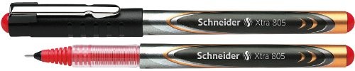 Schneider Ink Roller Xtra 805, z końcówką rurki ze stali nierdzewnej, 0,5 MM, w kolorze czarnym, opakowanie  sztuk, czerwony 8052