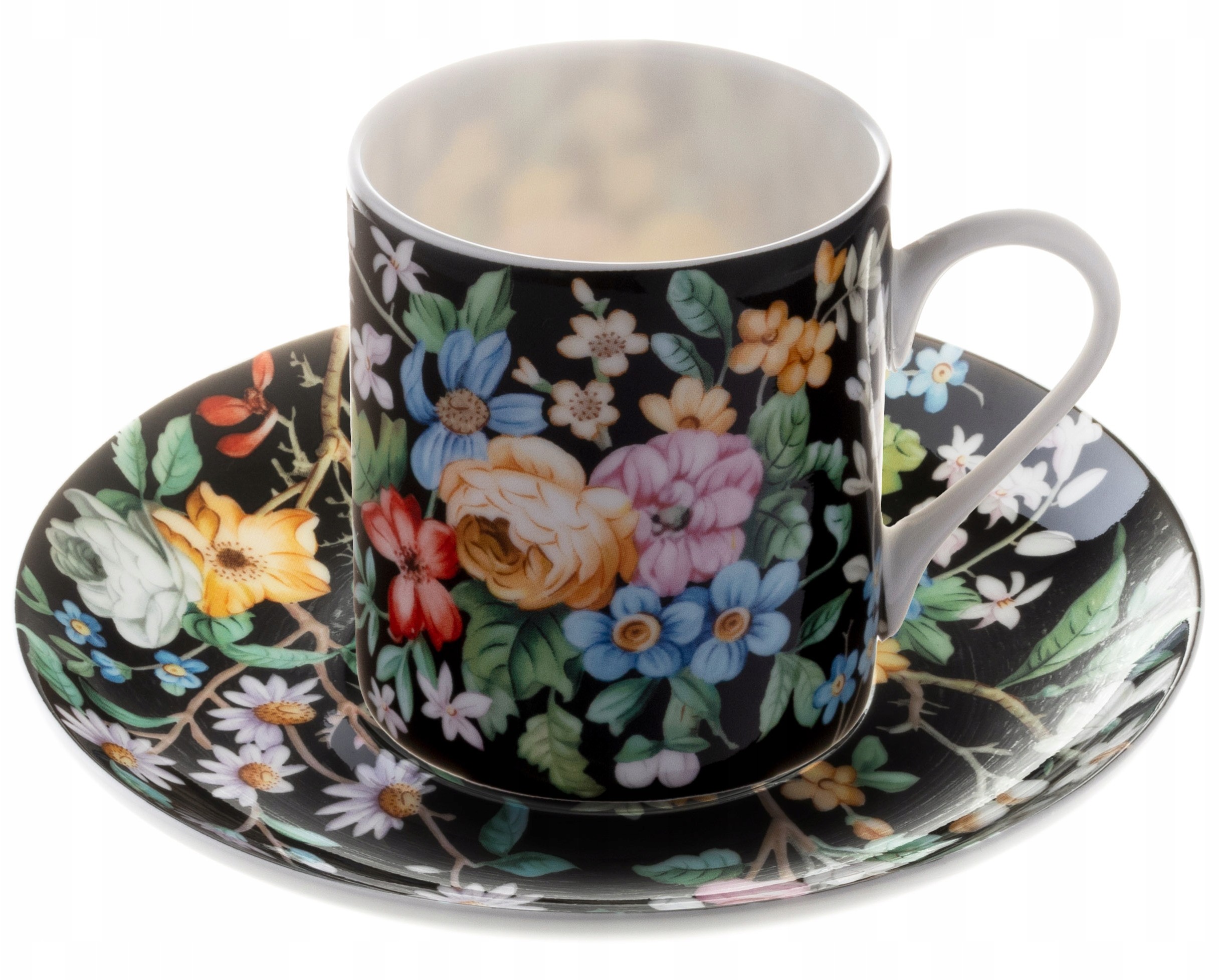 Filiżanka espresso Sen w Ogrodzie folk czarna