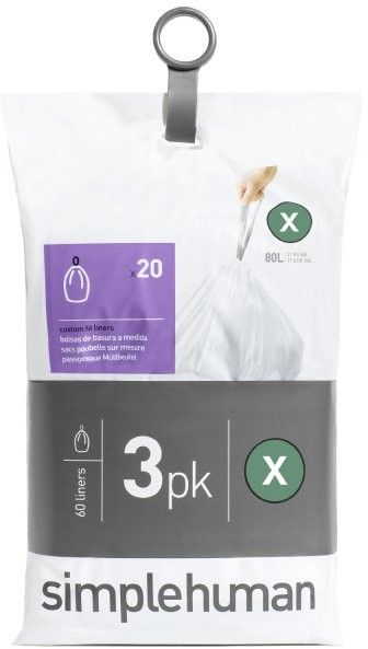 Simplehuman Worki na śmieci 60 szt rozm X 80L CW0272