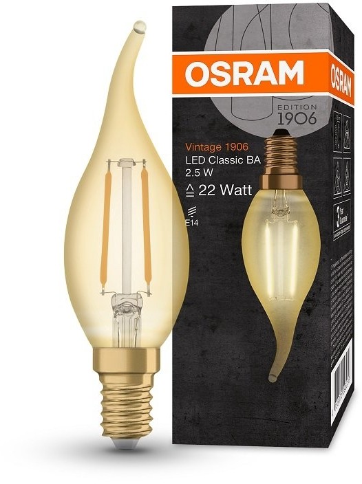 Фото - Інші електротовари Candellux Żarówka Led E14 2,5W 220Lm 2400K Vintage Ba22 Świeca Osram 