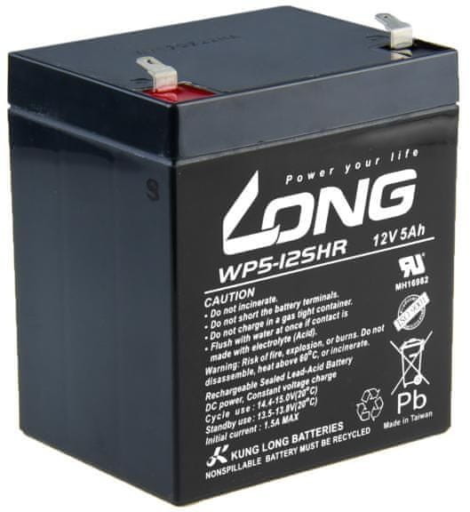 Long Długi akumulator kwasowo ołowiowy 12 V 5 Ah HighRate F1 WP5 12SHR F1)