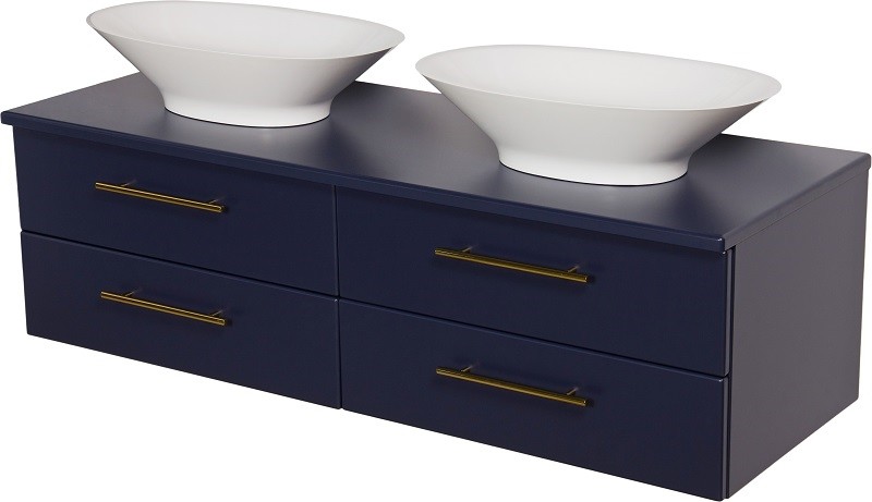 Gante Szafka wisząca z umywalkami nablatowymi 140 cm Belli Gold BEL-GN-B140/52/2+TULI-610