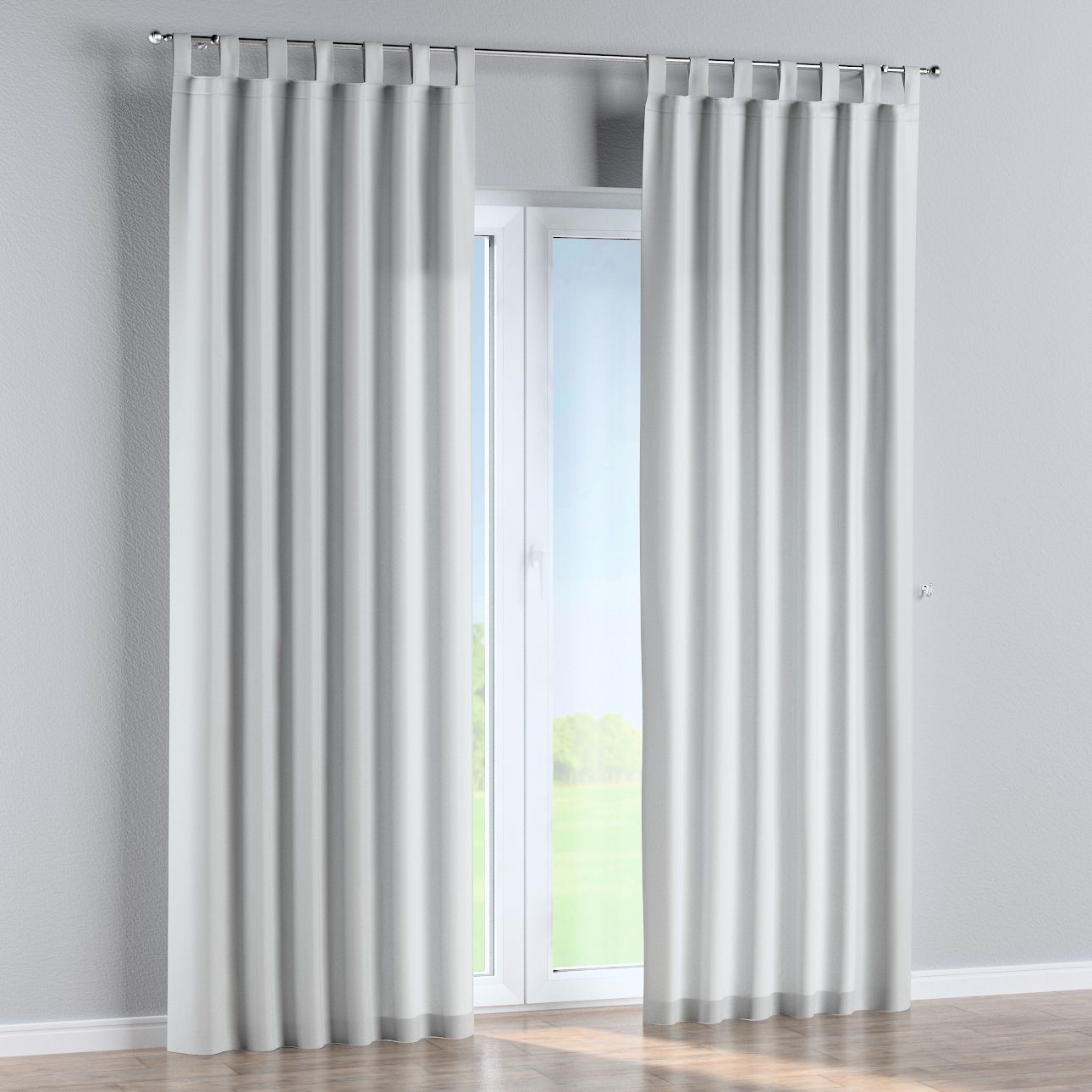 Dekoria Zasłona na szelkach 1 szt. gołębi srebrny z połyskiem 1szt 130 × 260 cm Damasco 310-141-77