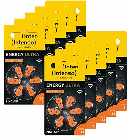 Intenso 60 x Intenso Energy Ultra bateria do aparatów słuchowych PR48 pomarańczowa - typ 13, 10 x 6 blister, 7504426MP 7504426MP