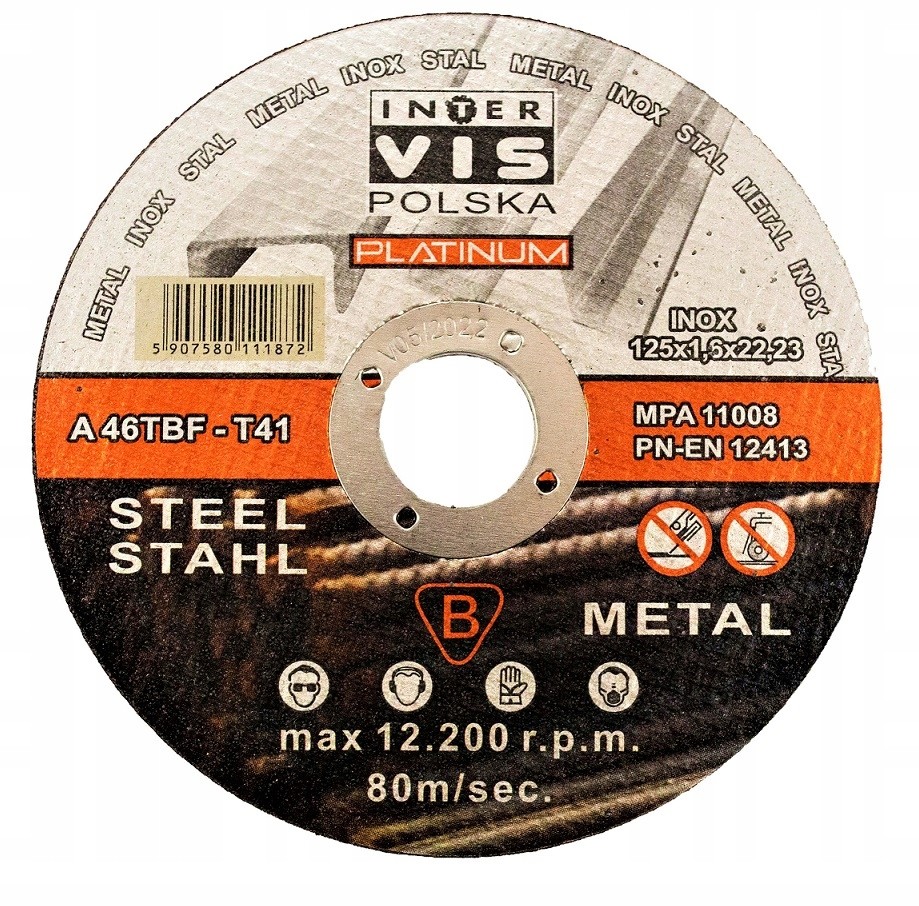 Tarcze Tarcza Do Ciecia Metalu 125/1,6 mm Platinum